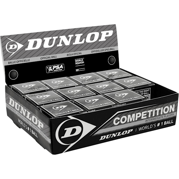 Dunlop Competition Squashbollar (12-pack) One Size Svart Black One Size