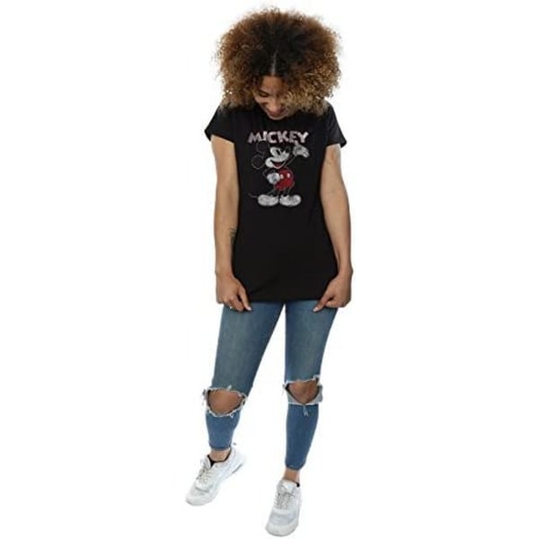 Disney Dam/Kvinnor Presenterar Mickey Mouse Bomull T-shirt XXL B Black XXL