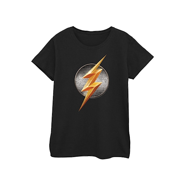 The Flash Dam/Kvinnor Logotyp Bomull T-shirt L Svart Black L