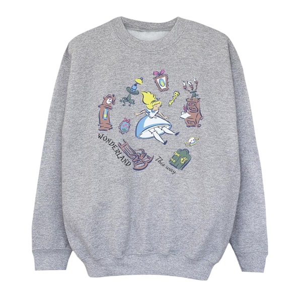 Disney Girls Alice In Wonderland Falling Sweatshirt 9-11 År Sports Grey 9-11 Years