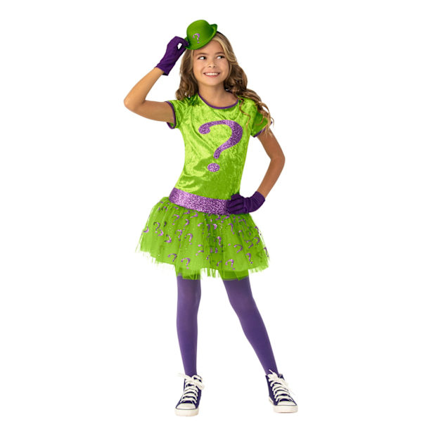 Batman Girls Riddler Kostym 9-10 År Grön/Lila Green/Purple 9-10 Years