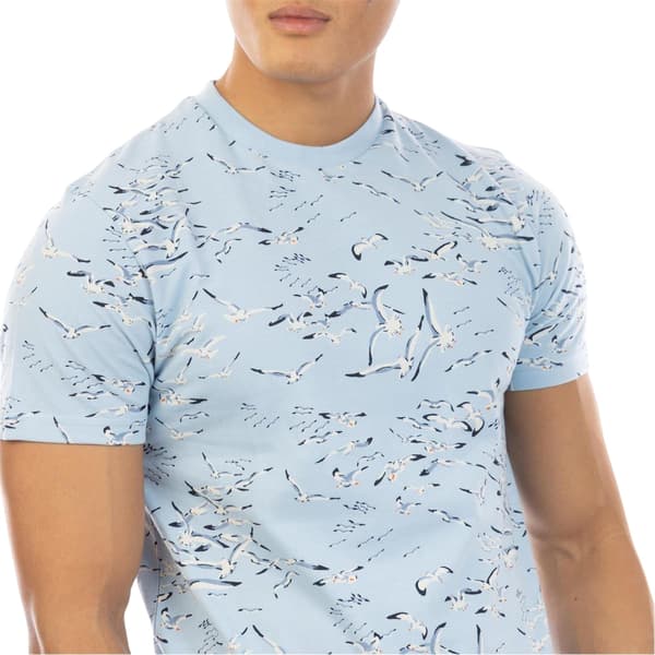 Peter Werth Herr T-shirt med rund hals Feather L Blå Blue L