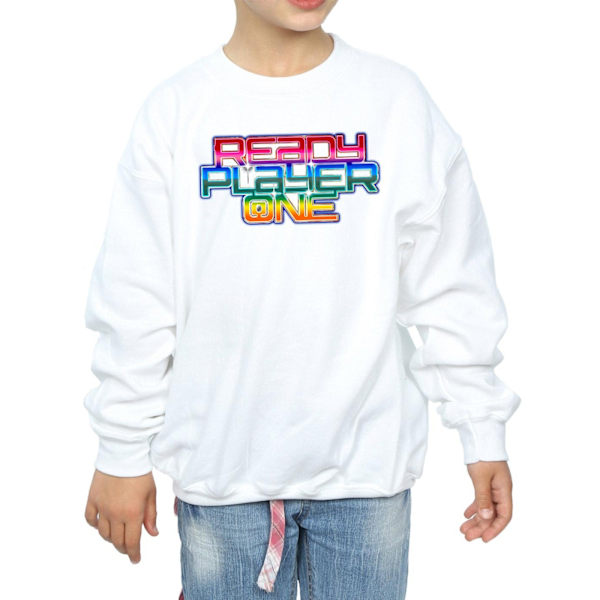 Ready Player One T-shirt med regnbågslogga för flickor 12-13 år Vit White 12-13 Years