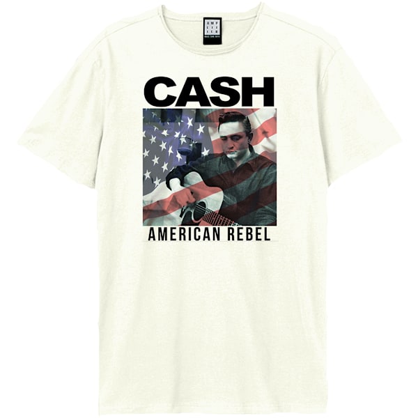 Amplified Unisex Vuxen American Rebel Johnny Cash T-Shirt L Vin Vintage White L
