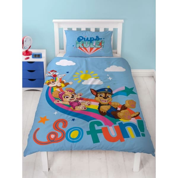 Paw Patrol Cool Vändbart Påslakanset Enkelt Blå Blue Single