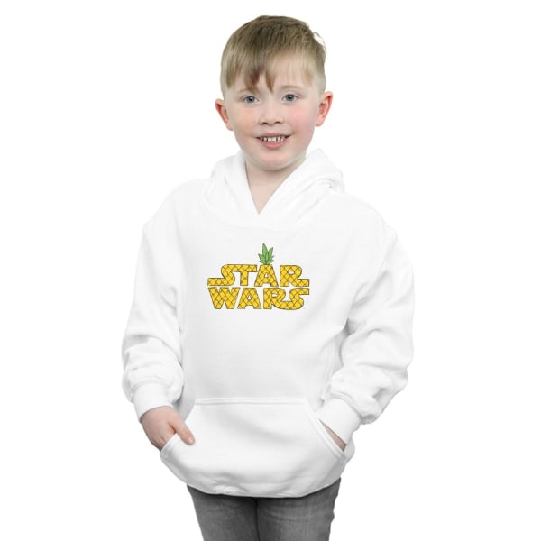 Star Wars Boys Pineapple Logo Hoodie 7-8 år Vit White 7-8 Years