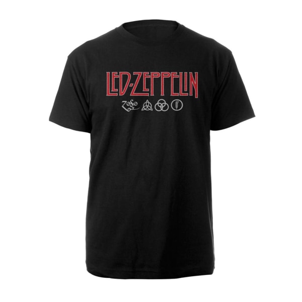 Led Zeppelin Unisex Vuxen Symboler Logotyp T-shirt L Svart Black L