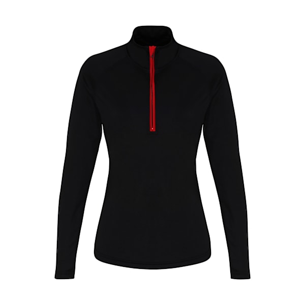 TriDri Dam/Kvinnor Långärmad Performance Quarter Zip Top L Black/Red L