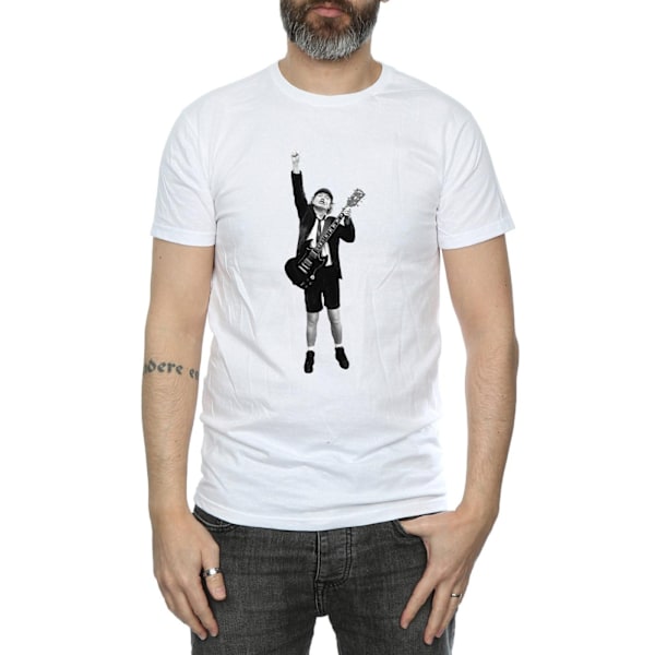 AC/DC Herr Angus Young Cut Out T-shirt S Vit White S