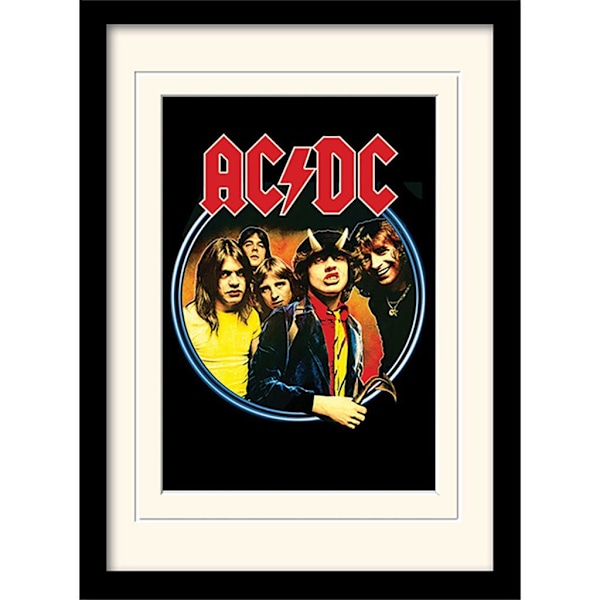 AC/DC Gruppbild Monterad Tryck 40cm x 30cm Flerfärgad Multicoloured 40cm x 30cm