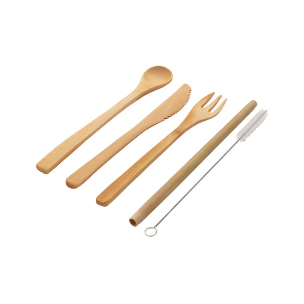 XD Collection Återanvändbart Resebestickset i Bambu One Size Vit White One Size