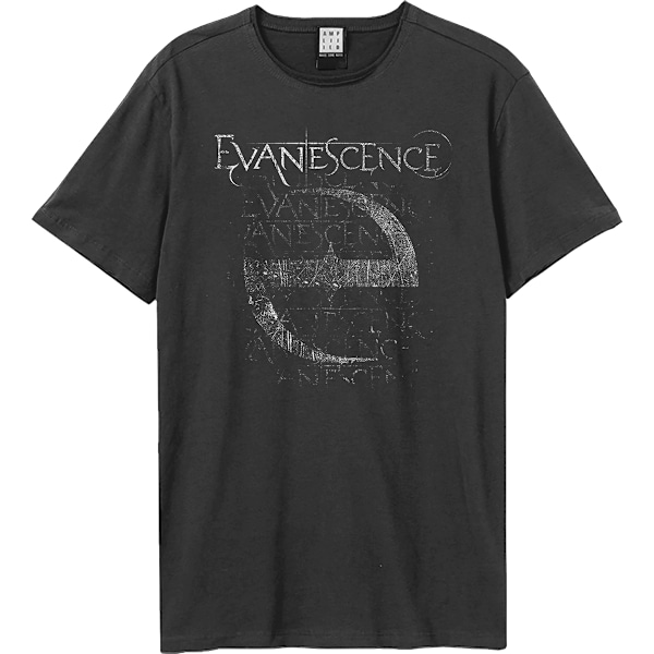 Amplified Unisex Vuxen Distressed Stamp Evanescence T-Shirt M C Charcoal M