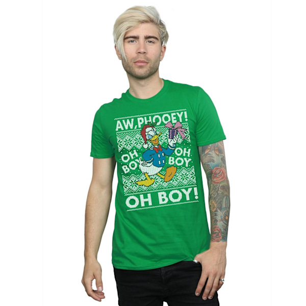 Disney Herr Donald Duck Jul Fair Isle T-shirt M Irländsk Grön Irish Green M