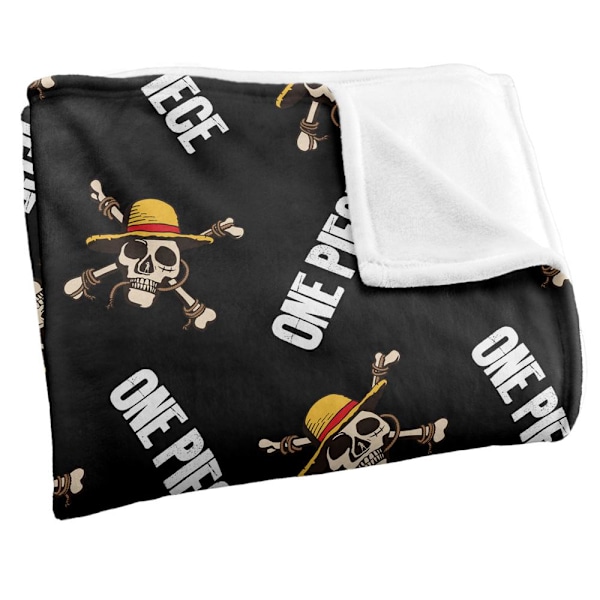 One Piece Jolly Roger Filt med Upprepat Tryck One Size Flerfärgad Multicoloured One Size