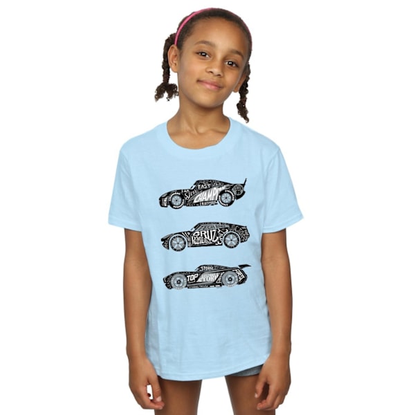 Disney Girls Cars Text Racers Bomull T-shirt 9-11 År Baby Blå Baby Blue 9-11 Years