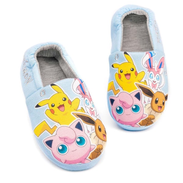 Pokemon Tofflor för Flickor 3 UK Pastellblå/Gul/Rosa Pastel Blue/Yellow/Pink 3 UK