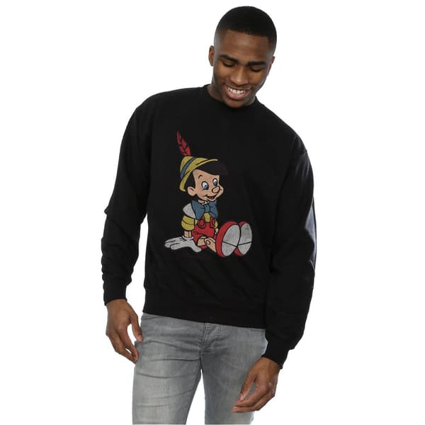 Pinocchio Herr Klassisk Bomullströja M Svart Black M