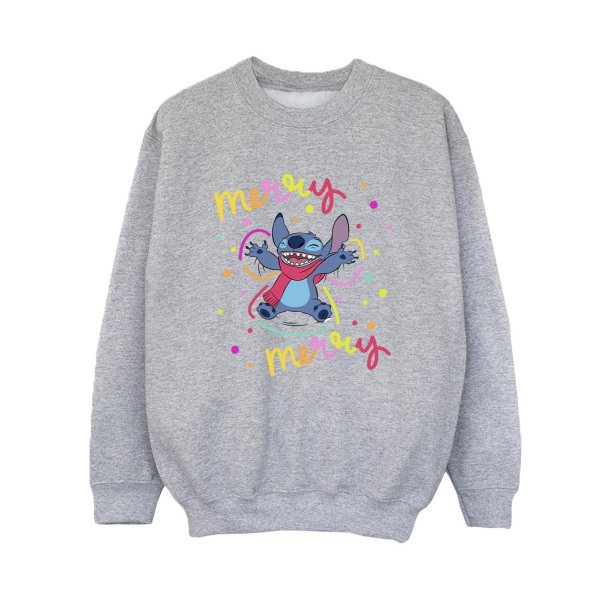 Disney Boys Lilo & Stitch Merry Rainbow Sweatshirt 12-13 år Sports Grey 12-13 Years