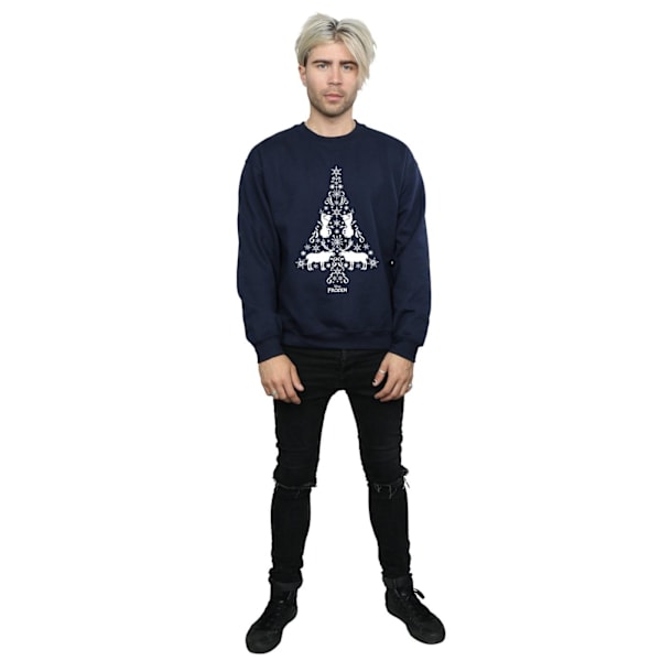 Disney Herr Frozen Julgran Sweatshirt 3XL Marinblå Navy Blue 3XL