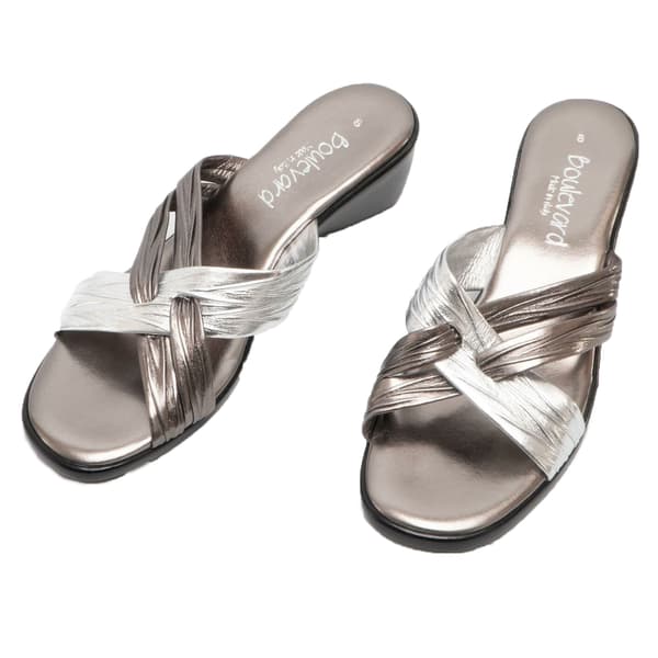 Boulevard Dam/Kvinnor X Over Mule Sandaler 3 UK Pewter/Silver Pewter/Silver 3 UK