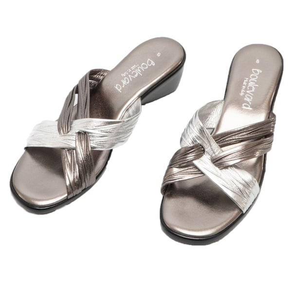Boulevard Dam/Kvinnor X Over Mule Sandaler 4 UK Pewter/Silver Pewter/Silver 4 UK