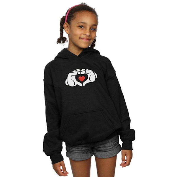 Disney Girls Mickey Mouse Hjärthänder Hoodie 5-6 år Svart Black 5-6 Years