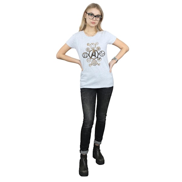 Avengers Infinity War Dam T-shirt i bomull med ikoner för kvinnor/damer M Spor Sports Grey M