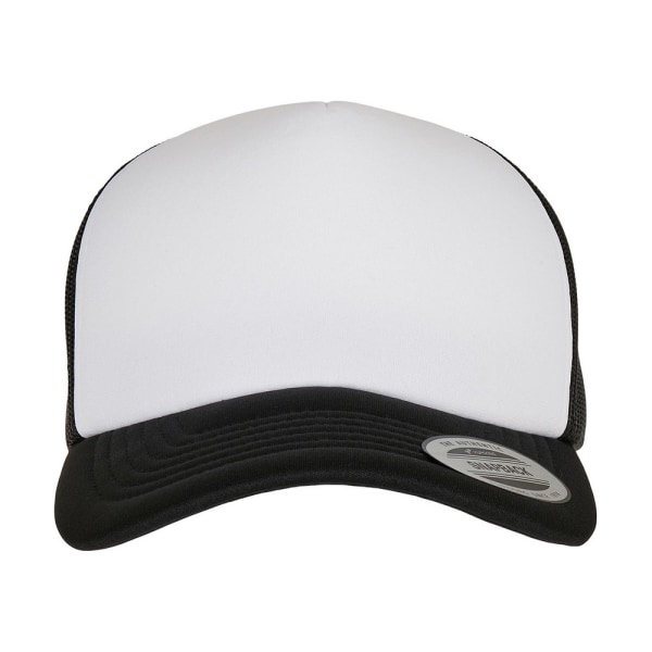 Flexfit Unisex Adult Classic Curved Foam Trucker Cap One Size B Black/White One Size