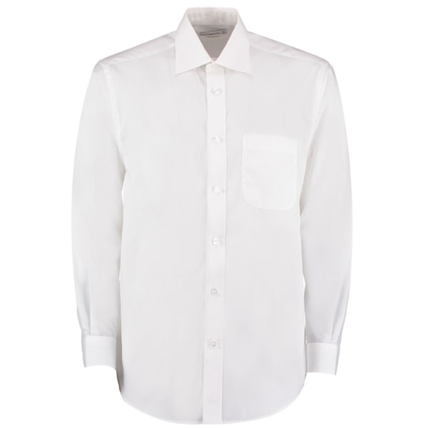 Kustom Kit Herr Långärmad Skjorta 19in Vit White 19in
