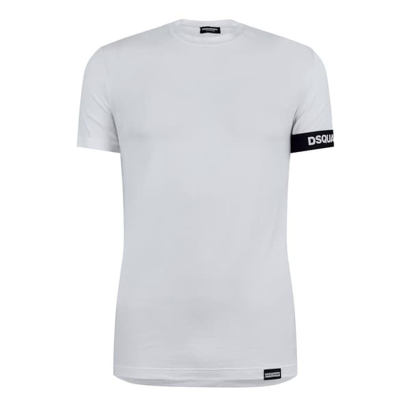 DSquared2 Herr Logotyp Stretch T-shirt XXL Vit White XXL