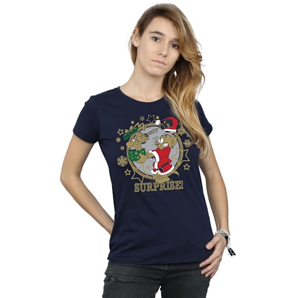 Tom And Jerry Dam/Damjul Jul Överraskning Bomull T-shirt M Navy Blue M
