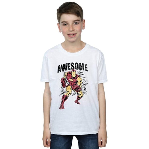 Marvel Boys Awesome Iron Man T-shirt 5-6 år Vit White 5-6 Years