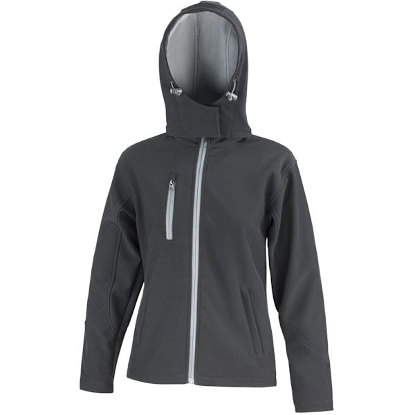 Result Core Dam/Kvinnor Lite Hooded Softshell Jacka S Svart/ Black/Grey S