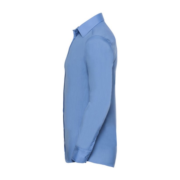 Russell Collection Herr Poplin Skräddarsydd Långärmad Skjorta 4XL Corporate Blue 4XL