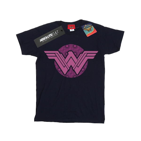 DC Comics Girls Wonder Woman Rosa Mosaik Bomull T-shirt 9-11 År Navy Blue 9-11 Years