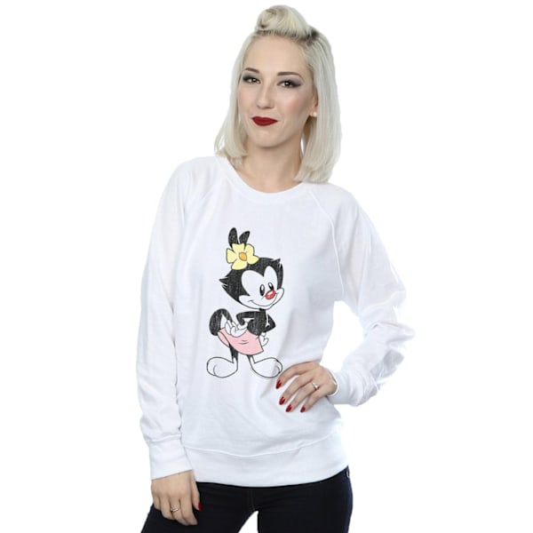 Animaniacs Dam/Damer Prickig Klassisk Pose Sweatshirt M Vit White M