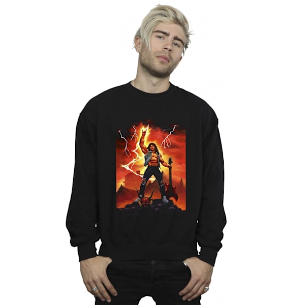 Netflix Herr Stranger Things Hell Guitar Sweatshirt 4XL Svart Black 4XL