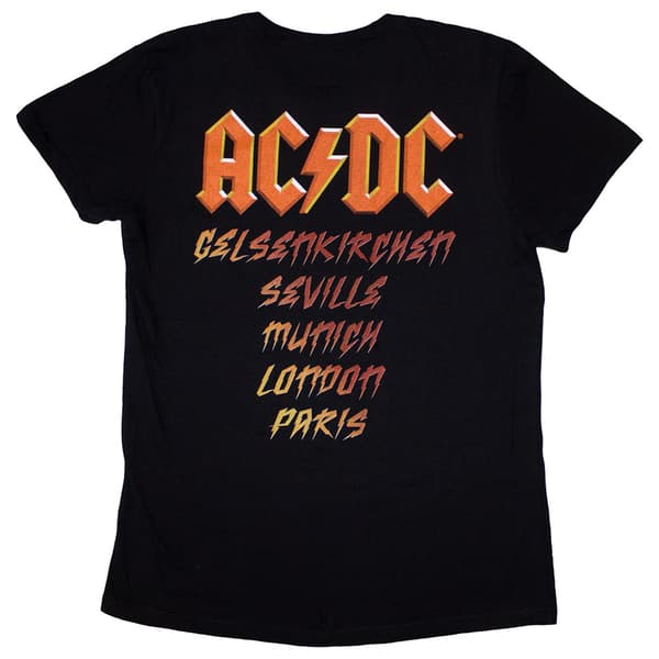 AC/DC Dam/Dam Högspänning Dive Bar Ryggtryck T-Shirt M Black M