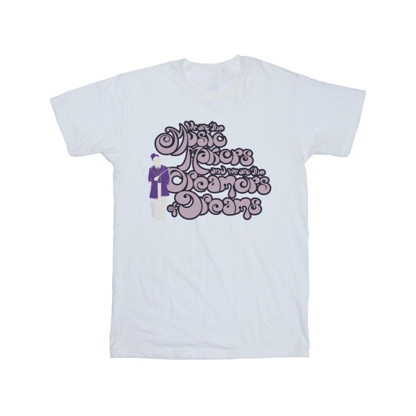 Willy Wonka Girls Dreamers Text Bomull T-shirt 5-6 år Vit White 5-6 Years