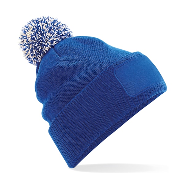 Beechfield Unisex Adult Snowstar Patch Beanie One Size Bright R Bright Royal Blue/Off White One Size