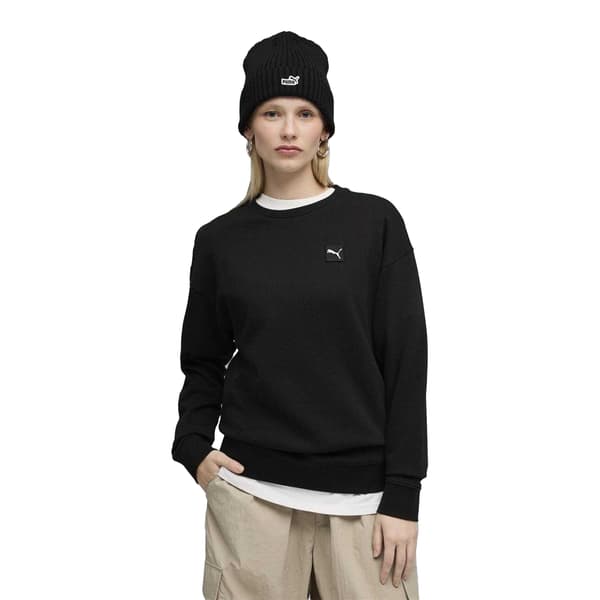 Puma Essentials Elevated Sweatshirt för dam, 10 UK, Puma Black Puma Black 10 UK
