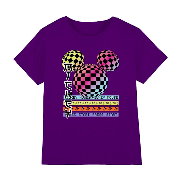 Mickey Mouse Barn/Barn Press Start Schackbräde Gradient L Purple 5-6 Years