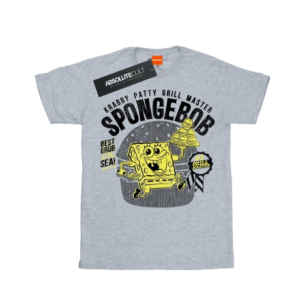 SpongeBob SquarePants Girls Krabby Patty Cotton T-Shirt 5-6 Ja Sports Grey 5-6 Years
