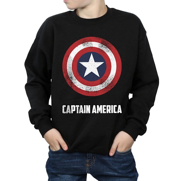 Captain America Pojkar Sköld Tröja 5-6 År Svart Black 5-6 Years