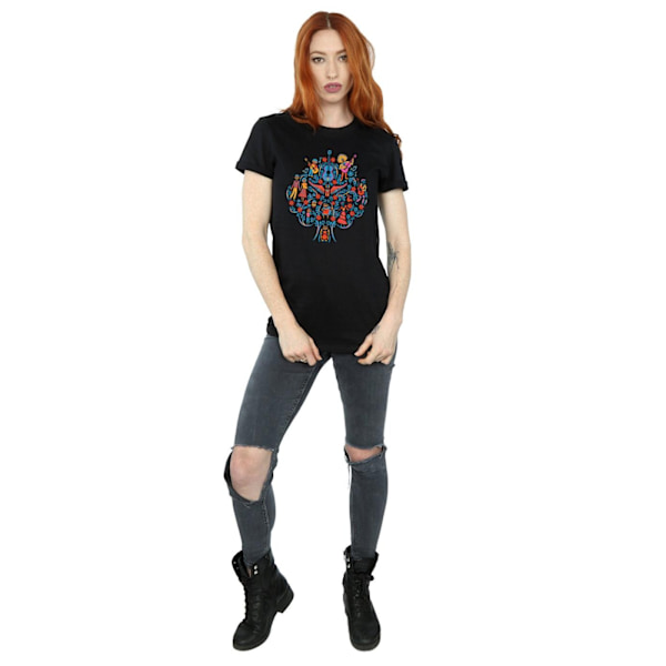 Disney Dam/Kvinnor Coco Träd Mönster Bomull Boyfriend T-shirt Black M