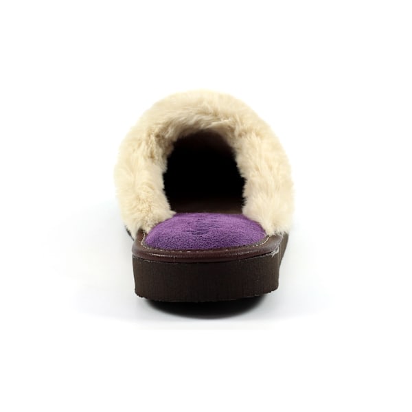 Lazy Dogz Dam/Dam Otto Faux Päls Trim Suede Tofflor 6 UK Purple 6 UK