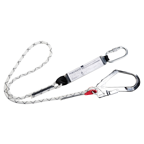 Portwest Kernmantle Stötdämpare Enkel Lanyard One Size Vit White One Size