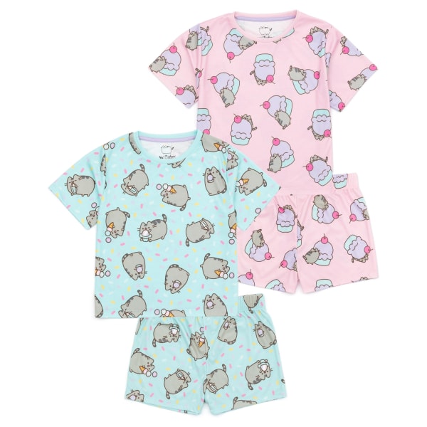Pusheen Girls Cat Short Pyjamas Set (paket med 2) 9-10 år Blå/ Blue/Pink 9-10 Years