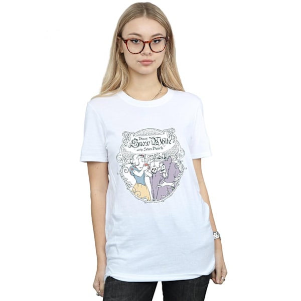 Disney Princess Dam/Damer Snövit Äpple Bite Bomull Pojkvän T-shirt White M