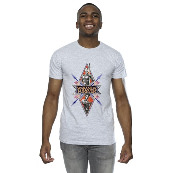 Marvel Wakanda Forever Tribal Spear Chest T-Shirt 3XL Spor Sports Grey 3XL